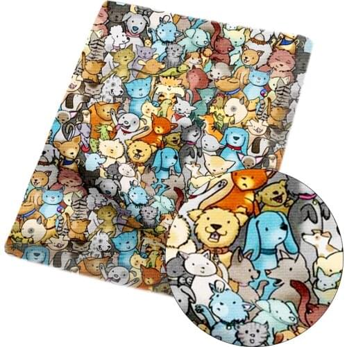 JOJO BOWS Polyester Cotton Cloth Fabric Cartoon Animals Printed Sheets Garment Sewing Material Home Textile Patches 45*145cm 1pc