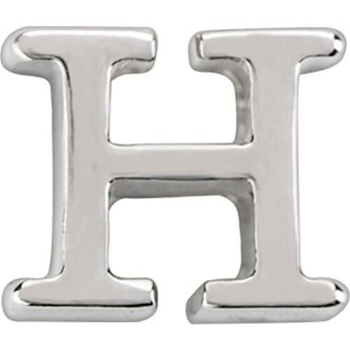 10pcs Silver letter H Charm floating charms for Living glass locket