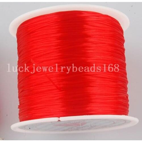 Free Shipping Women 1MM Red Crystal Stretch Elastic Beading Cord 100M 1Pcs C3230