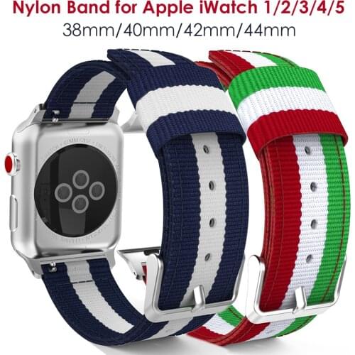 42mm Bracelet for Apple Watch 4 Nylon Band 40mm iWatch 5 Bands Replacement Strap Woven Stripe Sport Series 3 2 1 40mm 38mm Woman
