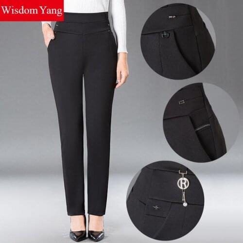 Spring Autumn Women Slim Casual Pants Comfortable Pants Straight Pencil Pants Stretch New Black Trousers Female Pantalon Femme