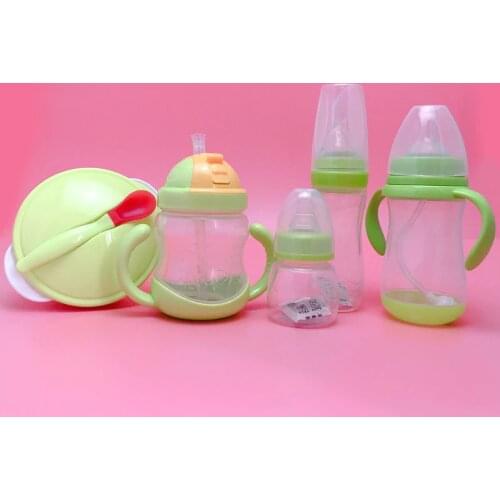 5pcs/set New Baby Newborn Nursing Nipple Bottle Safety Silicone Pacifier Milk Water Bottles Bowl Set Children Infant Feeding Kit