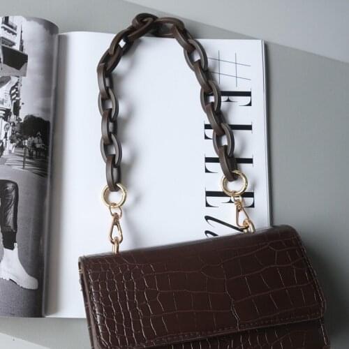 New Fashion Woman Bags Chain Accessory Detachable Replacement Acrylic Resin Chain Retro Strap Women Shoulder Handle Chain Parts