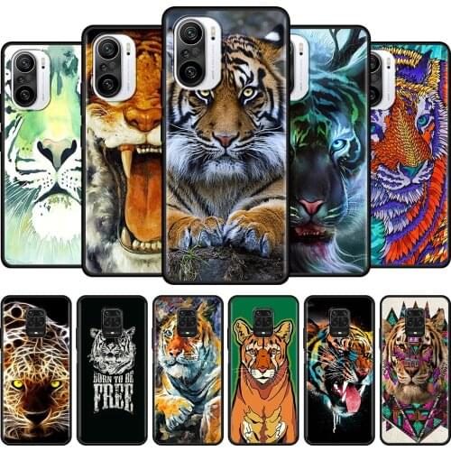 Animals tiger color TPU Cover For Xiaomi Redmi Note 9s 7 8t 9 8 10 K40 Pro 9a 9c 9t Black Shell Coque Soft Bumper