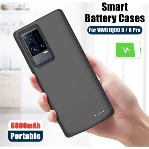 Battery Charger Cases For VIVO IQOO 8 5G Power Case 6800mAh Portable Power Bank Charging Cover For VIVO IQOO 8 Pro Battery Cover