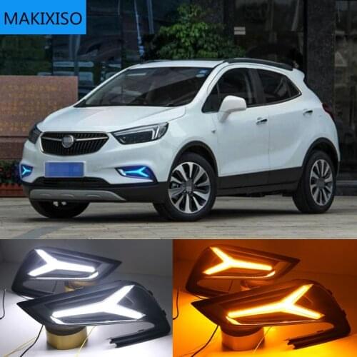 2pcs LED For Buick Encore Opel mokka 2016 2017 2018 Driving DRL Daytime Running Light fog lamp Relay LED DRL Daylights