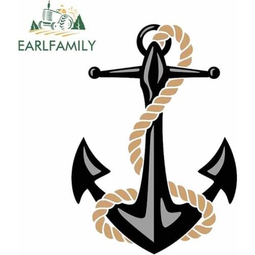 EARLFAMILY 13cm x 9.4cm For Anchor Bumper Car Decal Campervan Car Stickers Occlusion Scratch For SUV JDM VAN Decoration