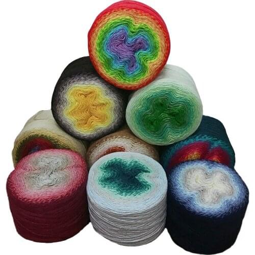 Gradient Cotton Yarn for Knitting New Magic Cake Yarn Dyed Thread for Crocheting Skirt Shawl 6plys 220g/ball