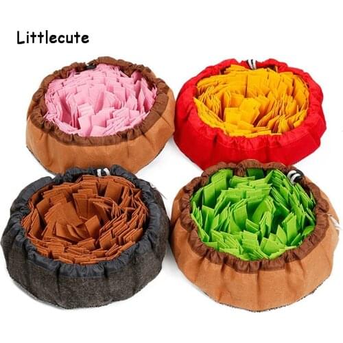 Interactive Pet Dog Toys Round Pet Sniffing Pad Washable Training Blanket Feeding Mat Piecing Multi-color Dog Toys