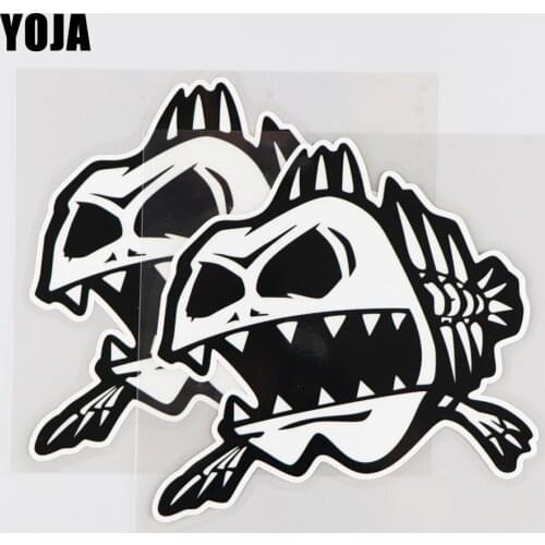 YOJA 13X13CM Interesting Fishbone Pattern Vinyl Car Sticker Decal Art Cartoon Creative 19A-0185