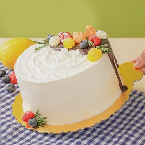 Meibum Round Cake Cardboard Golden 16-35 CM Turntable Cake Base Board Mousse Cheesecake Plate Silver Pastries Displays Tray