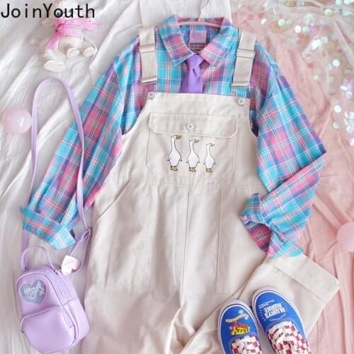 Joinyouth Jumpsuits Women Kawaii Cartoon Loose Overall Trousers Bodysuit Chic Casual Fashion Oversize All-match Cute Womens