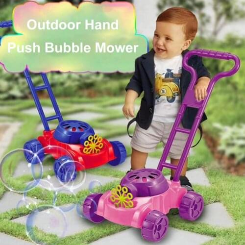 Bubble Mower Outdoor Garden Bubble Machine Lawn Mower Body Coordination Exercise Automatic Bubbles Spraying Bubble Mowers