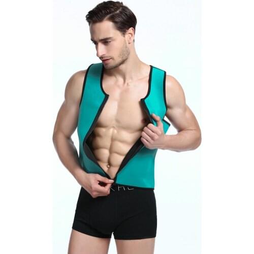 VIP link Men Neoprene Sauna Suit Hot Body Shaper Corset for Weight Loss with Zipper Waist Trainer Vest Tank Top Workout Shirt