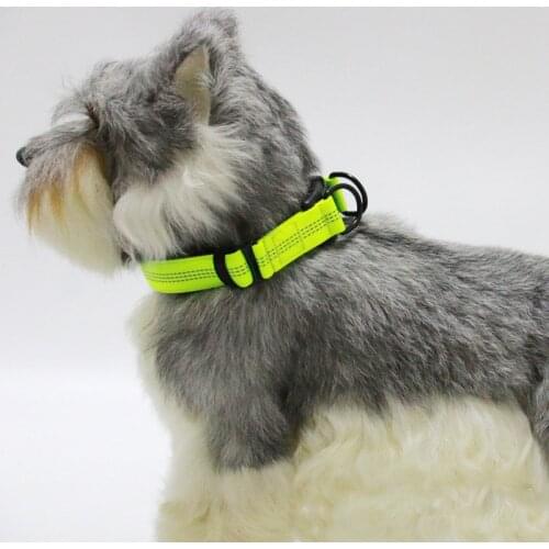 New Pet Collar Reflective Nylon Durable Adjustable Dog Collar Suitable for Medium and Large Dog Pet Supplies Basic Collars Solid