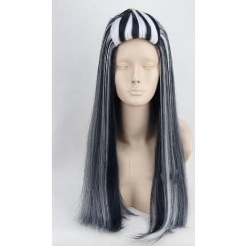 Anime Monster High Frankie Wig 65cm Long Straight Synthetic Styled Anime Cosplay Wig + Wig Cap