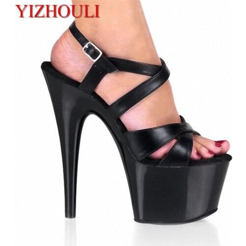 Bridal Dress Sexy 17cm Ultra High Heels Platform Sexy Stiletto High Heel Shoes 7 Inch Women Wedding Shoes Black