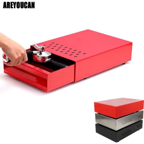Professional Stainless Steel Coffee Espresso Grounds Residue Knock Box Drawer Style for Barista Coffee Bar Grounds Container