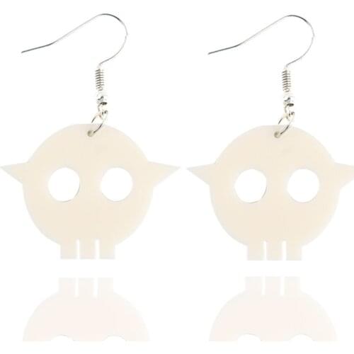 New Creative Design White Acrylic Drop Earrings For Women Girls Geometric Alien Dangle Earrings Fashion Jewelry Party Gifts