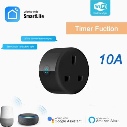 Smart WIFI Plug UK 10A Smart Socket Smart 2.4GHz Wifi Plug Power Timing Fuction Smart Life Voice Control With Alexa Google Home