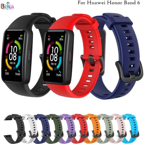 Sport Silicone Watchband For Huawei Honor Band 6 SmartWatch Wristband Replacement Original For Huawei Band 6 Strap Bracelet Band