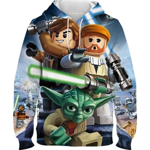 Cartoon Anime Mens Hoodies Marvel 3D Print Star Wars Boy Girl Kids Sweatshirts Streetwear Long Sleeve Women Clothing