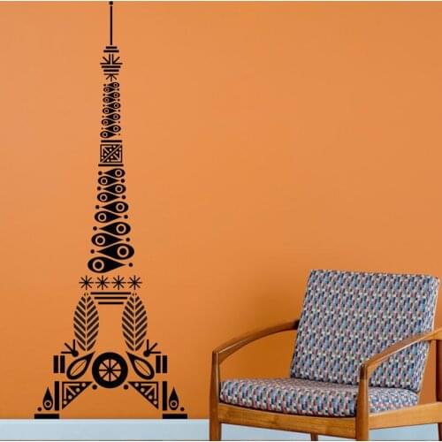 Paris Mod Mid-Century Pattern Eiffel Tower Travel Vinyl Wall Art Decal Home Decor For Living Room Wall Stickers Interior CT10