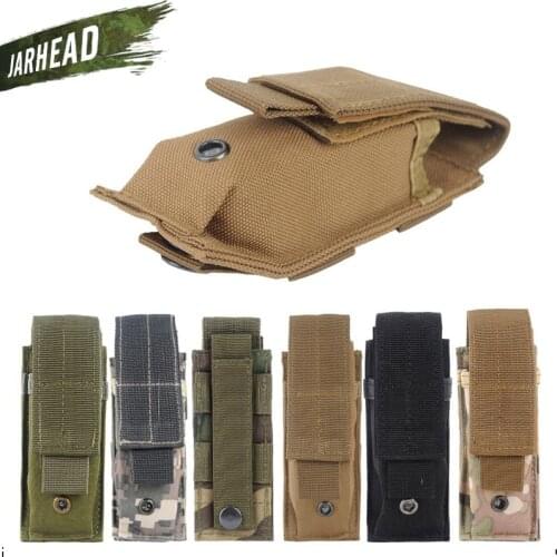Military Molle Pouch Tactical Single Pistol Magazine Pouch Knife Flashlight Sheath Airsoft Hunting Ammo Camo Bags Tactical Pouch