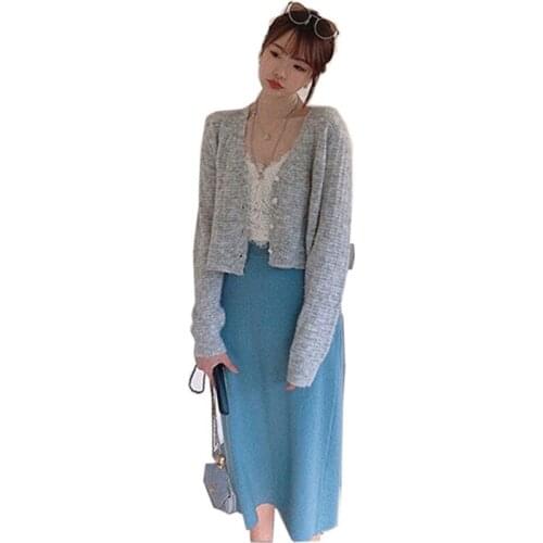 2021 Women fashion Skirt Spring autumn Sexy thin Knitted Black Skirts Ladies High Waist Elegant Long Skir Party Club Skirt