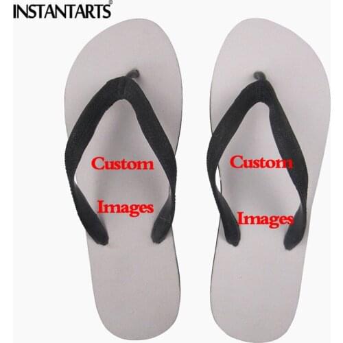 INSTANTARTS Womens Summer Slippers Rubber Non-slip Flip Flops Girls Lady Custom Images or Logos Flipflops Drop Shipping Female