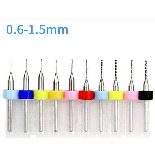 0.6-1.5mmPCB Drill Bit Set Carbide Micro CNC Twist Bits For The Amber Aluminum Sheet