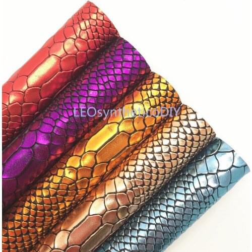 1PC 21X29CM Metallic Crocodile Faux Leather Fabric, Synthetic Leather Sheets, PU Leather For Making Bows LEOsyntheticoDIY T22C