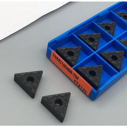 10PCS TNMG160408 TM FT4125 High Quality external metal turning tool Carbide Inserts Blade Lathe Cutter Turning Tool for Steel