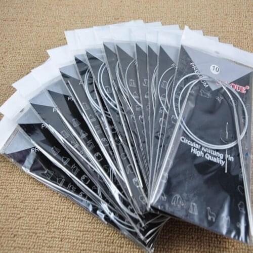 11pcs 80Cm Knitting Tools Circular Needle Sets #6-16 Wire Rope Ring Needle Stainless Steel Sweater Seedle Sin knitting Tool