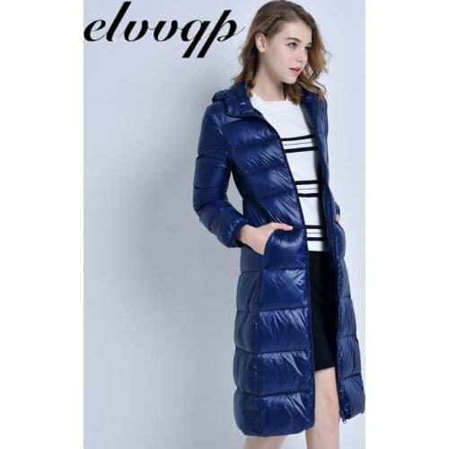 Plus Size 3xl Long Womens Down Jackets Ultra Light 90% Duck Down Coat Winter Hooded Puffer Jacket Womens Parkas High Quality