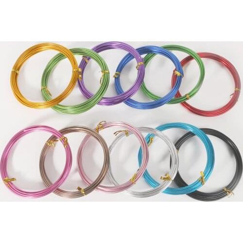 5m 12 gauge(2mm) Aluminum Wire Soft Metal Floristry Beading Thread Cord String for DIY Necklace Craft Bracelet Jewelry Making