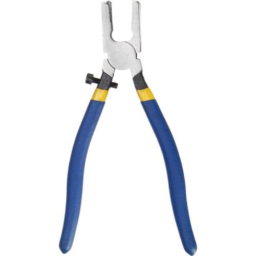 8 Inch Cutting Glass Pliers Blue Non-slip Handle Breaking Stained Glass Tools Flat End Breaker Pliers Hardware Hand Tool