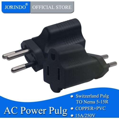 JORINDO Switzerland Power Adapter Travel Plug TESSAN Swiss Outlet Adapter USA Input for US to Switzerland, Liechtenstein, Type J