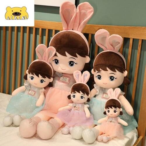 AIXINI Cuddly Doll Bell Princess Doll Lace Skirt Girl Cute Ragdoll Stuffed Toy Kawaii Plush Child Sleeping Hug Christmas Gift