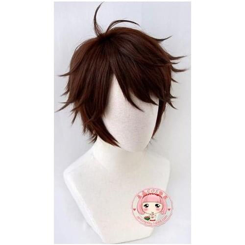 Anime Haikyuu! Aoba Johsai Toru Oikawa Tooru Dark Brown Short Wig Cosplay Costume Heat Resistant Synthetic Hair Haikiyu Men Wigs