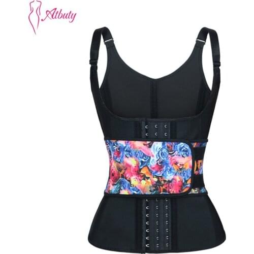 Atbuty Women Waist Trainer Vest Adjustable Durable Strap Slimming Corset Latex Sauna Tank Top Cincher Body Shaper NBW1719