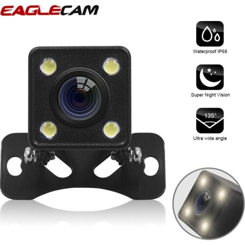 Car Rear View Camera 4 LED Night Vision Reversing Auto Parking Monitor IP68 Waterproof 135 Degree HD Video