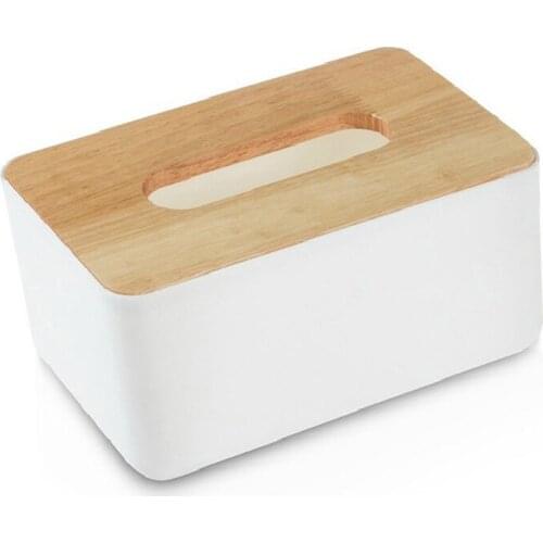 Wooden Cover Tissue Box Environmental Protection Home Tissue Container Napkin Tissue Holder Office Home Decoration Organizer