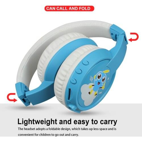 Childrens Bluetooth Headset 5.0 Headset 85DB Support Online Class Microphone Music Headset