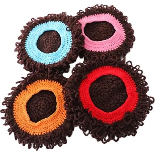 Outdoor Winter Kid Baby Girls Decorative Hairy Knit hat Child Boy Casual Handmade Warm Skullies Beanies Caps Party Chrismas