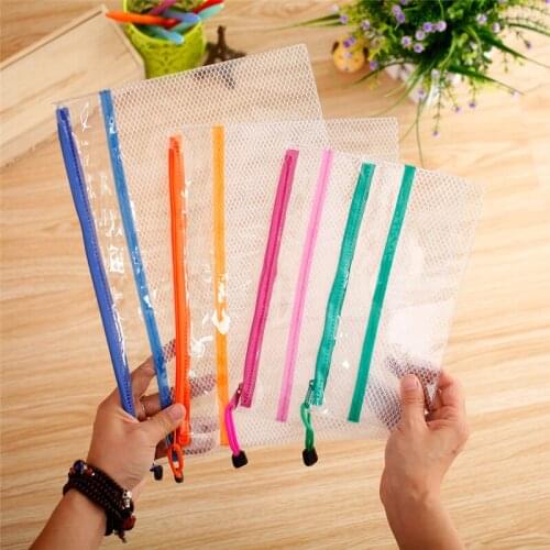 DL Custom office PP file bag data bag zipper A4 folder student stationery Stationery office supplies for students