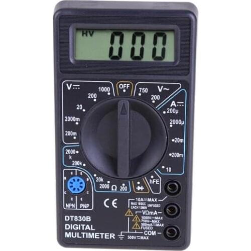 DT-830B Digital Multimeter Overload Protection LCD Display AC/DC 750/1000V Amp Volt Ohm Tester Meter