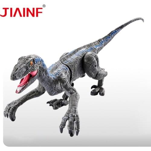 Camp Cretaceous Jurassic World Velociraptor Remote Control Lifelike Dinosaur Sounding Electronic Toys Model With Color Box
