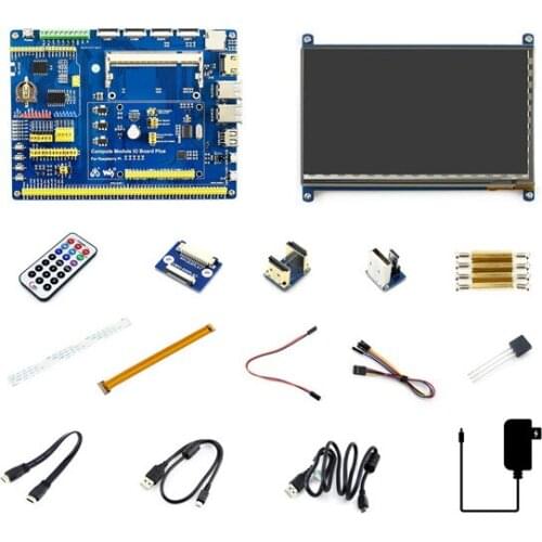 Compute Module 3+ Acce B(no CM3+) EU Version,CM3+ IO Board,HDMI LCD,DS18B20,IR Remote Controller,reducing your development cycle