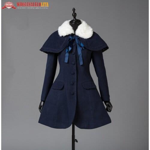 Top sale Lovely Sweet Classic Lolita Winter Overcoat Faux Fur Cape Shawl Outerwear Coats